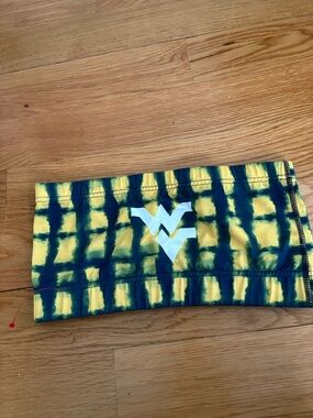 Tie-Dye Yellow & Blue Athletic Headband with White WV Logo